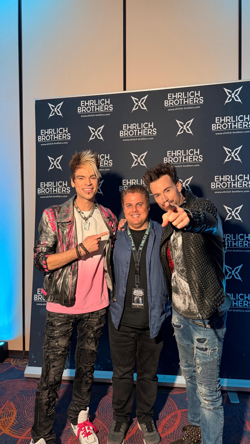 Richard Young with the Ehrlich Brothers